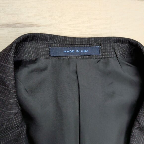 Loro Piana Joseph Abboud Blazer Sport Jacket Mens 44R Super 130's Wool Black - Picture 3 of 16